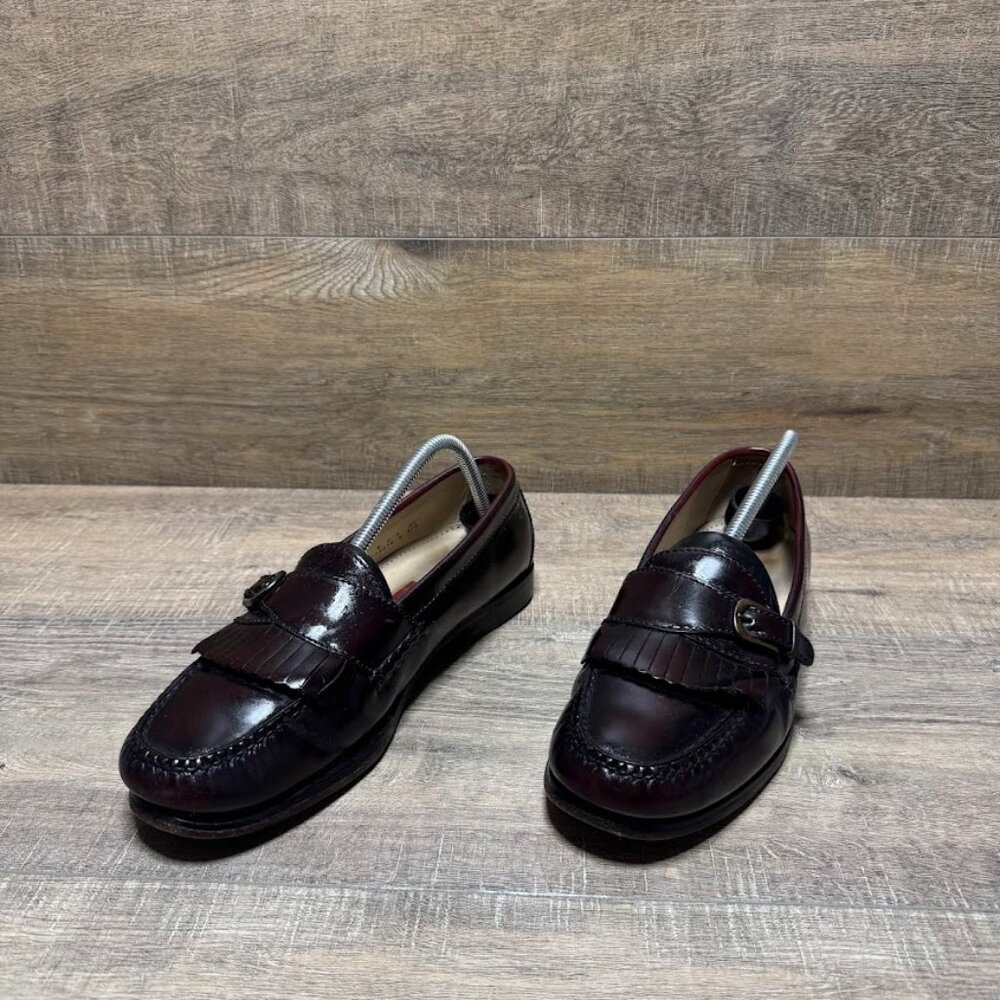 Cole Haan Burgundy Leather Kiltie Monk Strap Accent Loafer Men's Size 9